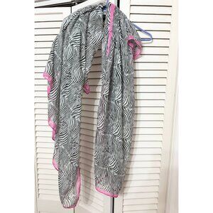 H&M large zebra pink edge scarf shall cover all oversized square